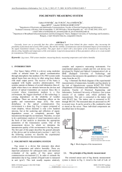 fog density measuring system - Acta Electrotechnica et Informatica
