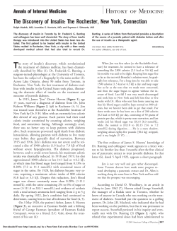 The Discovery of Insulin: The Rochester, New York
