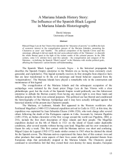A Mariana Islands History Story: The Influence of the Spanish Black