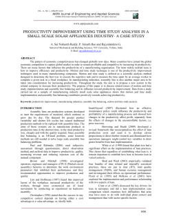 PRODUCTIVITY IMPROVEMENT USING TIME STUDY ANALYSIS