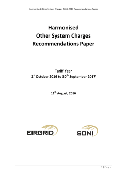 Harmonised Other System Charges Recommendations Paper