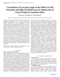 Correlation of Carrying Angle of the Elbow in Full Extension and Hip