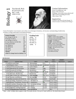 Bio 1 Wednesday Night