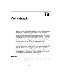Cluster Analysis
