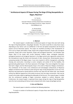 " Architectural Aspects Of Stupas During The Reign Of King