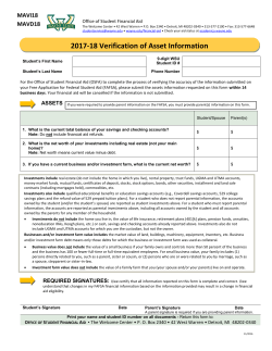 2017-18 Verification of Assets