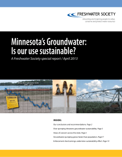 Minnesota`s Groundwater: Is our use sustainable?