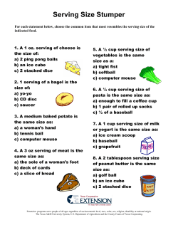 Serving Size Stumper - AgriLife Extension County Offices