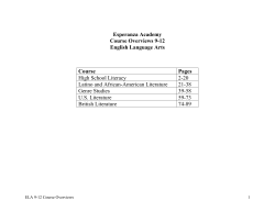 Course Overview (ESL) - Esperanza Academy Charter School