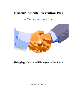 Missouri Suicide Prevention Plan - Suicide Prevention Resource