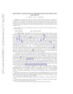 Depinning transitions in discrete reaction