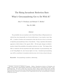 The Rising Incumbent Reelection Rate: Whatjs Gerrymandering Got
