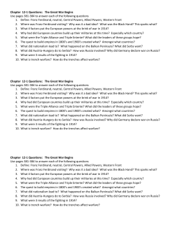 Chapter 12-1 Questions: The Great War Begins Use pages 381