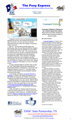 The Pony Express EMSC State Partnership, TX