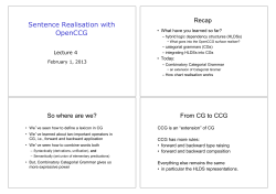 Sentence realisation with OpenCCG (Moore)