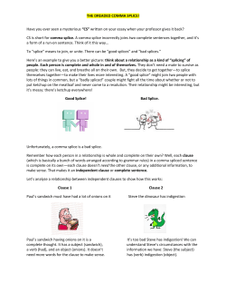 Comma Splices - Cayuga Community College