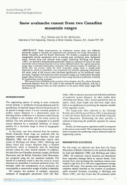 Snow avalanche runout from two Canadian mountain ranges