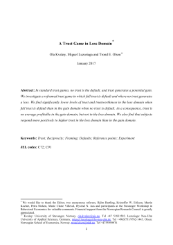 A Trust Game in Loss Domain
