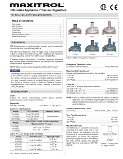 325 Series Appliance Pressure Regulators