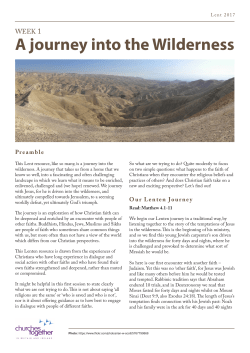 Lent Week 1: A journey into the Wilderness