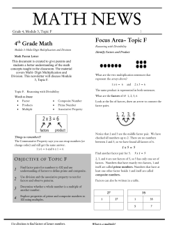 MATH NEWS - Bailey Station Elementary