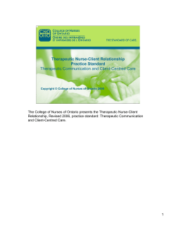 Therapeutic nurse-client relationship