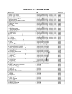 Georgia Studies GPS Terms/Ideas (By Unit) Term