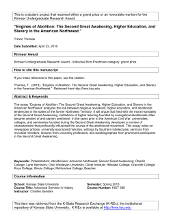 Engines of Abolition: The Second Great Awakening, Higher - K-REx