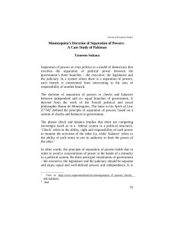 The doctrine of separation of powers A case study of Pakistan
