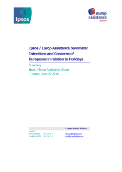 Ipsos / Europ Assistance barometer &ldquo;Intentions