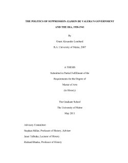 THE POLITICS OF SUPPRESSION: EAMON DE VALERA`S