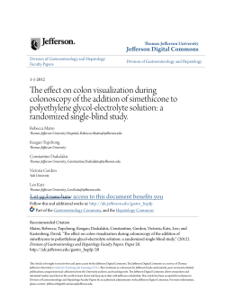 The effect on colon visualization during colonoscopy