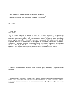 Democratization and the Economy in Mexico