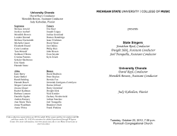 Jonathan Reed, Conductor Dwight Jilek, Assistant Conductor Joel