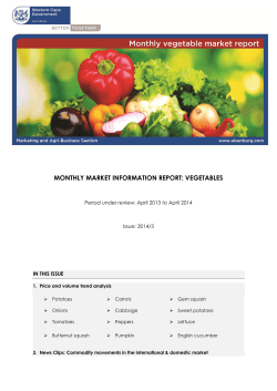 monthly market information report: vegetables