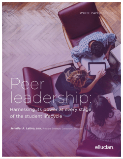 Peer leadership: Harnessing its power at every stage of