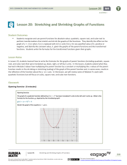 Lesson 20: Stretching and Shrinking Graphs of Functions
