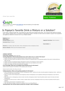 Is Popeye`s Favorite Drink a Mixture or a Solution?