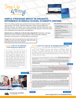 Student Writing Sample