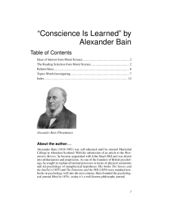 &ldquo;Conscience Is Learned&rdquo; by Alexander Bain