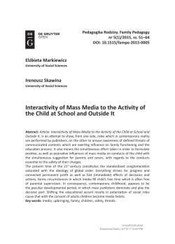 Interactivity of Mass Media to the Activity of the Child at
