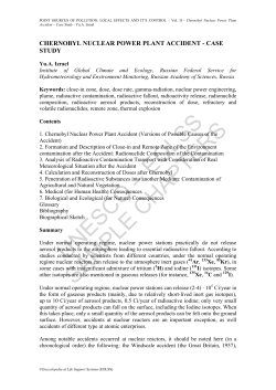Chernobyl Nuclear power Plant Accident &ndash; Case Study