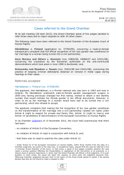 Cases referred to the Grand Chamber - HUDOC