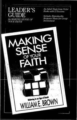 for MAKING SENSE OF YOUR FAITH An Adult Study from Victor