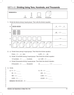 NBT4-43 Dividing Using Tens, Hundreds, and