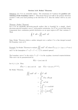Section 14.8: Stokes` Theorem