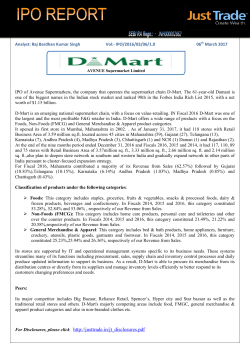 Analyst: Raj Bardhan Kumar Singh Vol:- IPO/2016/03/06