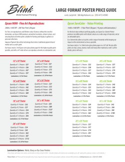 LARGE FORMAT POSTER PRICE GUIDE