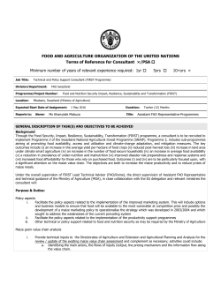 FOOD AND AGRICULTURE ORGANIZATION OF THE UNITED