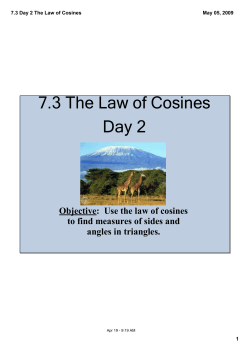 7.3 Day 2 The Law of Cosines